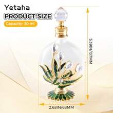 Vintage Refillable Empty Perfume Bottles, Fancy Crystal Glass Perfume Bottle Decorative Jeweled Flowers Essential Oil Bottle For Living Room Be - Maple Leaf - View 2