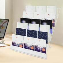 6 Tiers Tabletop Book  Rack, Magazine Rack For Table Top, Book Display Stand - White - View 1
