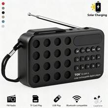 Rechargeable Portable FM Radio Solar Bluetooth Speaker, Supports USB/TF Card/MP3 Playback, FM Radio Reception, Lightweight Multifunctional Audio Device Suitable For Outdoor Camping Hiking - 1200mAh Battery - View 6