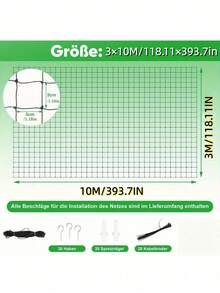 236.22 X 118.11 Inch Reinforced Steel Wire Patio Cat Fence, UV-Resistant And Weather-Resistant Black Window Cat Protective Net - Multicolor - View 15
