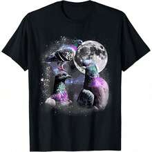 Tres Quakers Haciendo Sonidos de Aullido a la Luna - Camiseta de Meme Extraño para Amantes de los Loros - Gris - Ver 1