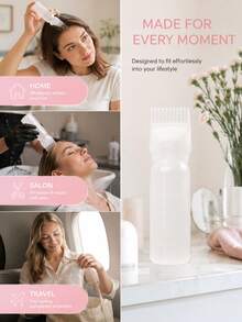 Botella aplicadora con peine para raíces, botella aplicadora de aceite para tinte de cabello - 1 pieza, incluye botella aplicadora y peine de masaje para el cuero cabelludo, botella aplicadora con peine para raíces, aplicador de aceite para el cabello, aplicador de aceite para tinte de cabello, tinte de cabello, botella de aceite para hornear, botella dispensadora de peine para tinte de cabello recargable, herramienta de belleza y peinado de salón de plástico para tinte de cabello - Blanco - Ver 11