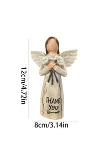 Dekorative Engelsfigur der Dankbarkeit, Harz-Engelsstatue mit Blumenstrauß, Dankesgeschenk zum Gedenken, gemütliche Dekoration für Wohnzimmer und Schlafzimmer - Engelsstrauß - Übersicht 12