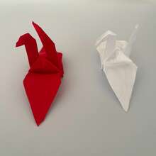 Handkerchief To Origami Crane Magic Prop, Romantic Confession Close-Up Stage Magic Performance Supplies - Red - View 7