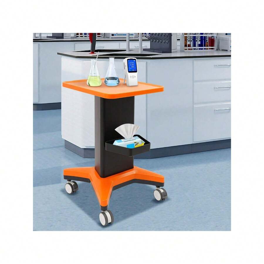 Kosmetische Zahnmedizin Mundwagen Mit Palette, Werkzeugaufbewahrungswagen, Der 132,28 Pfund Tragen Kann, Krankenhaus, Schönheitssalon, Fachlabor - Orange+Schwarz - Übersicht 1