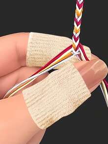 1/3/5pcs Handmade Crochet Wear-Resistant Touchscreen Finger Sleeves, Anti-Slip Breathable Finger Protection Covers, Suitable For Work, Sports And Injury Protection, Comfortable Fit, Effectively Protect Fingers - Multicolor - View 3