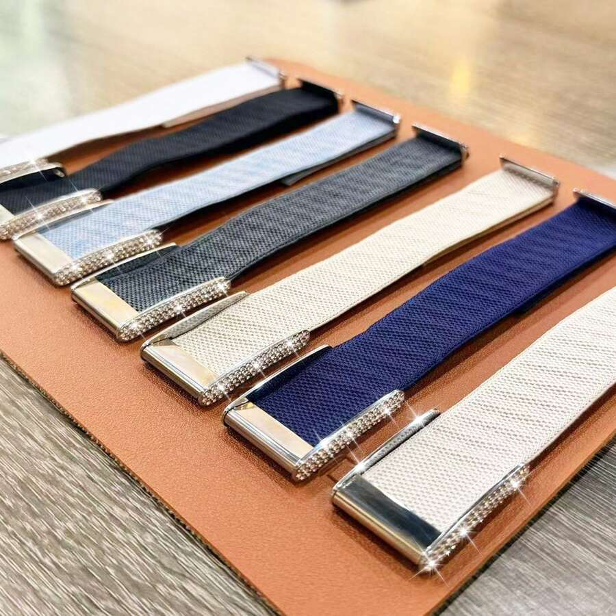尼龍環狀錶帶，相容於 5.0 One/Peak Band，透氣運動錶帶，附亮面 U 型金屬框架連接件