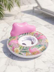 Flotador inflable con asiento con estampado de flamencos rosas, adecuado para niños de 3 años en adelante, juguete de agua para el verano - Multicolor - Ver 6