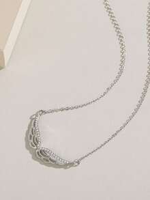 1pc Fine Cubic Zirconia Angel Wings Pendant Necklace For Women Classic Fashion 925 Sterling Silver Popular Jewelry - Silver - View 5