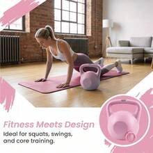 Shoze Versatile Home Fitness Bundle Fillable 8kg Kettlebell Pair Grip Rings Custom Weight Yoga Strength Training Gear - Pink - View 7