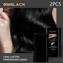 2pcs Adult Temporary Hair Dye Stick (20g), Quick Color Touch-Up, Waterproof And Sweat-Resistant Formula, Long-Lasting Fast Coverage For Dry Hair, Contains Squalane, Easy To Apply And Wash, 20g Hair And Beard Dye Pen, Emergency Gray Hair Coverage - Long-Lasting And Easy To Clean, Travel Portable, Convenient For Outdoor Use - Black - View 11