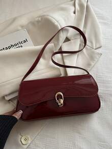 Women's Minimalist Daily Shoulder Bag - Burgundy - View 5