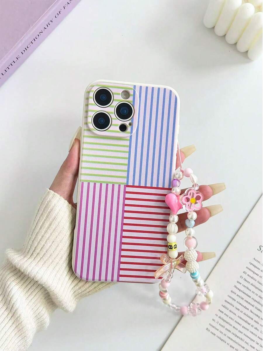精準孔位直邊條紋彩繪鏈條防摔手機殼，適用於 iPhone 14, 14 Pro, 14 Pro Max, 13, 13 Pro, 13 Pro Max, 11, 11 Pro Max, 12, 12 Pro, 12 Pro Max, XR, 7, 8, GES2, XS, 15, 15 Pro, 15 Pro Max, 16, 16 Pro, 16 Pro Max, S23, S24, S25, S24 Plus, S25 Plus, A56, A36, A26, A13 4G, A22, A21S, A51 4G, A52, S22 Ultra, A33 5G, 13, 13 Pro, 14, 15, 15 Pro, 10, Note 11 4G, 11 Lite，保護套/殼/殼