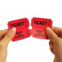 100 Pairs 200PCS Double-Roll Red Raffle Tickets With Different Serial Numbers - Perfect For Events, Classroom Rewards, Fundraising And Prize Games - Made Of Durable And High-Quality Paper Material School Supplies - 100 Pairs - View 3