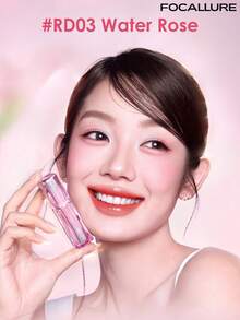 FOCALLURE JUICY 鏡面亮澤保濕唇彩，長效持色、防暈染，塗抹舒適，視覺豐唇效果，多款日常色號 - #RD03 Water Rose - 查看 2