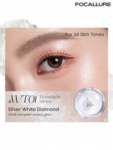 FOCALLURE Galaxy Glow Highlighter Makeup, High-Intensity Shimmering Dewy Finish, Long-Lasting Face Eye Body Luminosity, Transparent Sparkling Gloss, Multi-Angle Radiance, Silky Soft Cream Texture, Starry Sky Shimmering Effect - #WT01 Moonlight Sirius - View 3