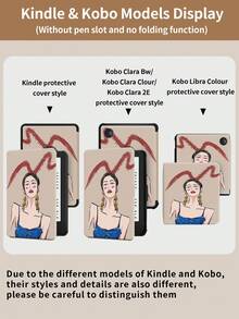 Kingsung 個性化女孩圖案平板保護殼，相容於 iPad 9.7/10.2/10.5/10.9/12.9/Pro 11、第 10 代、Air 8 (M4) 2026 (11/13 吋)、Galaxy Tab S6 Lite 10.4 吋、Kindle Paperwhite 第 12 代 2024、Kindle 第 11 代 2022，柔軟防震，智慧支架/自動喚醒/休眠 - 彩色 - 查看 9