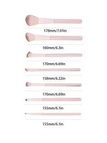 13件組化妝刷，化妝刷完整化妝工具組，易於上底妝、腮紅、眼影刷、眉刷、修容、唇部、鼻影、臉部化妝刷美容工具 - 粉色 - 查看 6