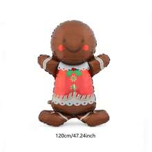 120cm 3D Standing Gingerbread Man Foil Balloon, Christmas Decoration, New Year Party Decor - Multicolor - View 6