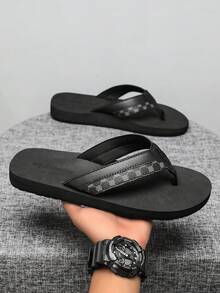 HISQIM Men's Yoga Mat Flip-Flops With Arch Support And Comfortable Cushioning, Suitable For Both Indoor And Outdoor Use. - Black - View 3