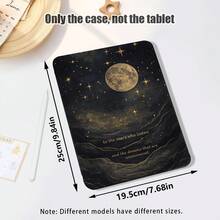 1件翻蓋式桌面保護殼，附筆槽，月亮與星星星空圖案，360度旋轉支架，內置筆槽，PU皮革支架保護殼，自動睡眠/喚醒功能，相容於 Honor 8/9/10、Honor X8/X8A/X9/X8Pro/X9Pro/X9A/V8 Pro/GT 11.5inch、Matepad Pro/Matepad SE 11/Matepad 11、Apple 10th Gen/11 2025 (A16)、A9/A9+/A11/S11/S10 FE+ 及其他熱門機型 - 款式6 - 查看 5