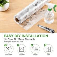 Pebble Texture Static Cling Window Privacy Film, Semi-Transparent Glue-Free DIY Easy Install Frosted Glass Sticker, Bathroom Shower Door Balcony Blackout Window Curtain - Cobblestone - View 6