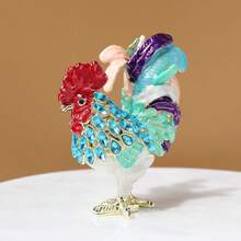 SIQIZHOU 1pc Animal Decorative Box Ornament, Enamel Jewelry Box, Metal Earring Box, Home Decor Chinese Style Animal Wealth-Attracting Ornament Gift - Multicolor - View 11