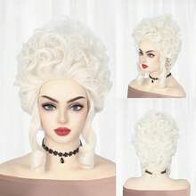 Multi-Color European Court Style Heat Resistant Wig, Rococo Retro Tall Updo With Loose Curls, Ideal For Halloween, Period Cosplay, Stage Performances & Themed Shoots, Elegant Voluminous Costume Wig - Multicolor - View 12