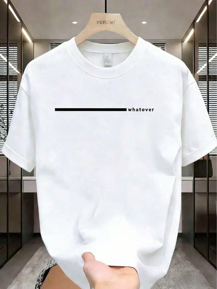 Camiseta hombre cuello redondo y manga corta. Estilo casual con estampados modernos y cómodos. Para hombres y mujeres, estilo pareja, pareja, camiseta de manga corta con estampado de moda - Blanco - Ver 1