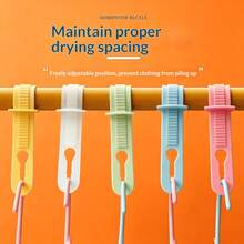 30/20/10/1pc Windproof Silicone Clothes Hanger Clips, Colorful Non-Slip Laundry Clips, Macaron Color Hanger Locks, Suitable For Wardrobe Storage, Balcony Outdoor Drying Rack, Ins Style Closet Storage, Space-Saving - Multicolor - View 9