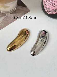 1件女款極簡亮面金屬胸針，高端時尚飾品，適用於裝飾洋裝與大衣 - 彩色 - 查看 5