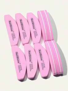 3 piezas de limas de esponja para pulir en forma de media luna mini 100/180 - Rosa - Ver 1