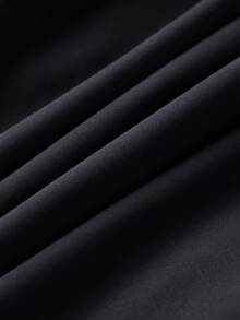 Elegant Casual Daily Commute Date Romantic Square Neck Dress - Black - View 9