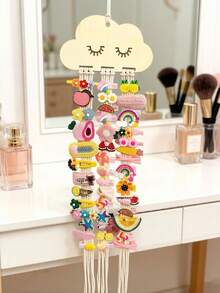 1pc Hair Clip Storage Rack, Hair Clip Display Stand, Hair Accessory Hanging Rack, Pendant Organizer, Hair Claw Storage Rack, Large Capacity, Wall-Mounted, Suitable For Closet Storage, Wall Storage, Jewelry Storage, Jewelry Rack - Multicolor - View 2
