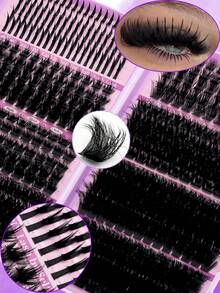 LUXE 04-Baddie-Lashbook, 550 pezzi di ciglia finte individuali con curvatura D | Kit fai-da-te per estensione ciglia personalizzata | Leggere e dall'aspetto naturale | Riutilizzabili | Perfette per uso quotidiano, appuntamenti e feste | Ciglia simili al visone - Visualizzare 2