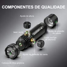 803 Lente objetiva ajustável para telescópio monocular a laser vermelho-verde, lente objetiva com retículo, acessório tipo estilingue, à prova d'água e resistente a impactos. - Preto - Visão 4