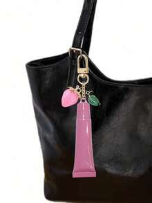 Colgante de bolsa de embalaje de lápiz labial portátil, botella de lápiz labial, colgante de bolsa de fresa y hoja verde, colgante de embalaje de tubo suave, accesorio de llavero de brillo labial y lápiz labial, accesorio de viaje, caja de almacenamiento de viaje, accesorio multifuncional, elegante y minimalista, esencial diario (tubo de brillo labial vacío, rellenable) - Multicolor - Ver 3