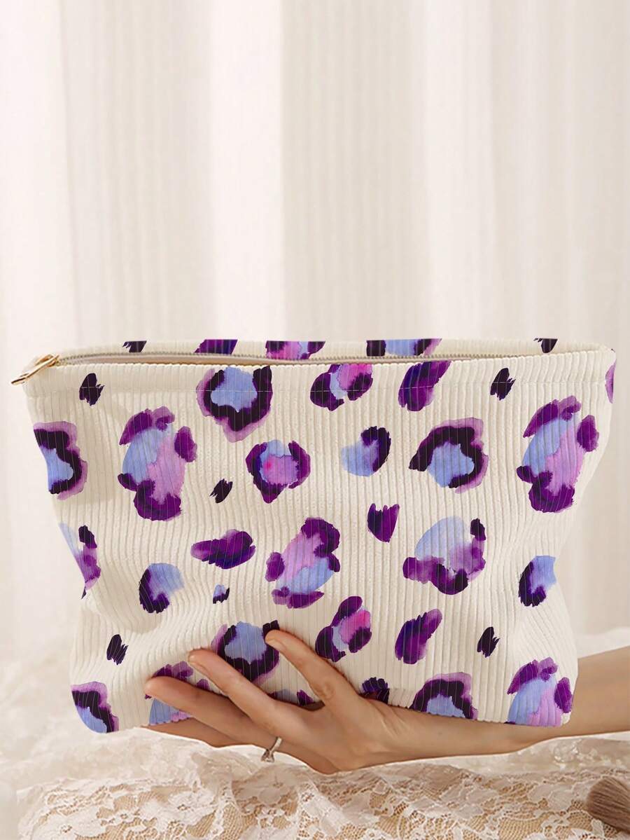 1pc Portable Cosmetic Storage Bag Animal Pattern Double-Sided Print Travel Zipper Makeup Pouch Multifunctional Toiletry Organizer Bag - Multicolor - View 1