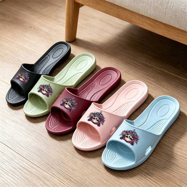 Dép đi trong nhà unisex, màu trơn tối giản chất liệu EVA, dép đi phòng tắm phòng ngủ trong nhà đế mềm nhẹ