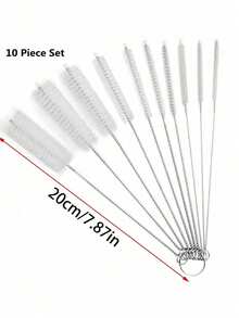 4/2/1 Set 10pcs Multi-Function Cleaning Brushes, Includes Various Sizes (10 Sizes Total), Kitchen Bottle Brush, Long Straw Brush, Straw Brush And Tube Cleaning Brush, Suitable For Cleaning Water Bottles And Other Hard-To-Clean Items - Multiple Styles - View 3