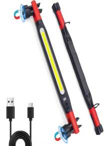Rechargeable LED Magnetic Work Light, 3000LM High Brightness Hood Light, With Hook And Rotatable Magnetic Base, 4 Lighting Modes, Ultra-Bright, Suitable For Emergency Car Repairs. - Black - View 10