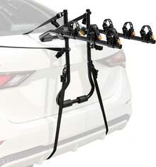 3-Bike Mounted Rack, Trunk Mount Bike Rack With Adjustable Length And Angle, Protective Cradles, Fix Straps, Car Bicycle Rack Carrier, Compatible With Sedans, Hatchbacks, Minivans - 1 - View 2