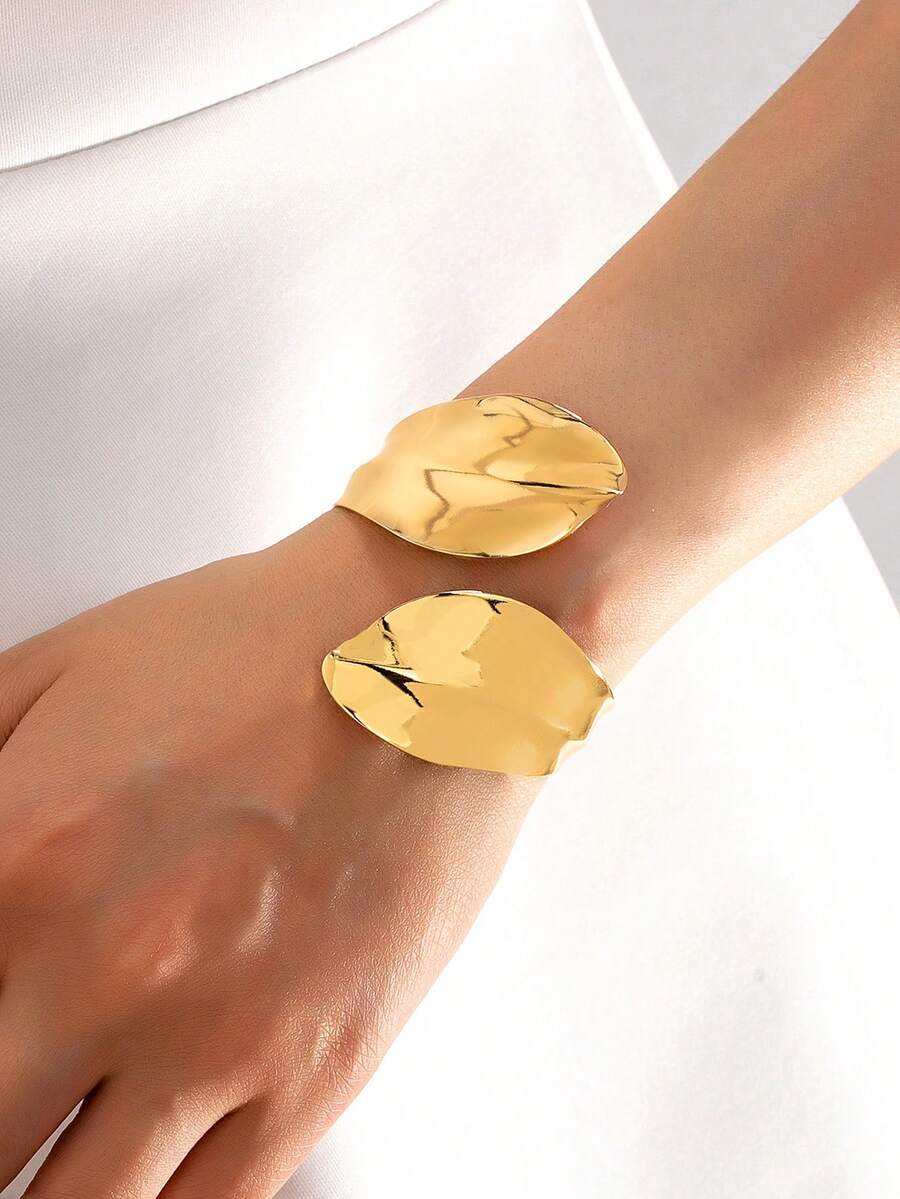 1 Peça Pulseira Bracelete Aberta de Design Elegante, Versátil, Requintada e de Alta Qualidade, Adequada para Uso Diário Feminino - Ouro amarelo - Visão 1