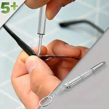 2/10pcs Mini Screwdriver Three-In-One Set With Keychain - Glasses, Watch, And Mobile Phone Repair Tool, Suitable For Home And Manufacturing Use, Portable Multifunctional Screwdriver - Multicolor - View 7