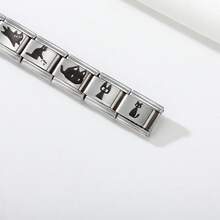 Cat Silhouette Modular Bracelet, Stainless Steel Detachable Design, Hypoallergenic And Non-Fading, Niche Ins Style Fun Cat Bangle - Mk18 - View 4