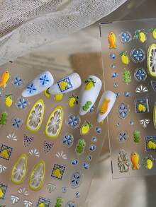 1 Bohemian Style Nail Art Stickers, Lemon, Fish Phone Case DIY Stickers, Fruit Painting Nail Art Stickers - Multicolor - View 1