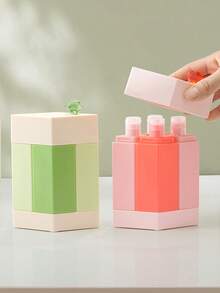 1 Set (4 Buah) Set Botol Perjalanan Portabel dengan Kotak Penyimpanan, Dapat Diisi Ulang, Anti Bocor, Cocok untuk Sabun Mandi Cair, Sampo, Perawatan Kulit, Kemasan Kosmetik, Set Perawatan Perjalanan, Perlengkapan Perjalanan - MultiWarna - View 10