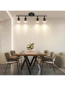 Black Track-Type Ceiling Spotlight With Rotating Head (Bulb Not Included) - Black - View 7