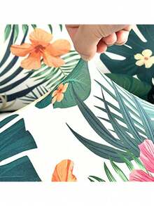 1pc Jungle Leaf Print Milk Silk Outdoor Sofa Cushion Cover, High Elasticity Dust-Proof Stain-Resistant Removable Washable All-Season Outdoor Rattan Sofa Cushion Protector - Multicolor - View 2