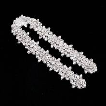 1pc Luxury Bridal Handmade Rhinestone Beaded Waist Belt Sash For Wedding Party - Sliver Applique - View 3